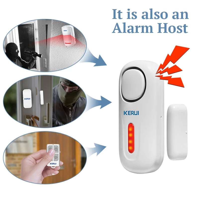 KERUI 120dB Wireless PIR Door Window Burglar Alert Sensor Home Security Arm Disarm Anti-Theft Alarm System with Remote Control