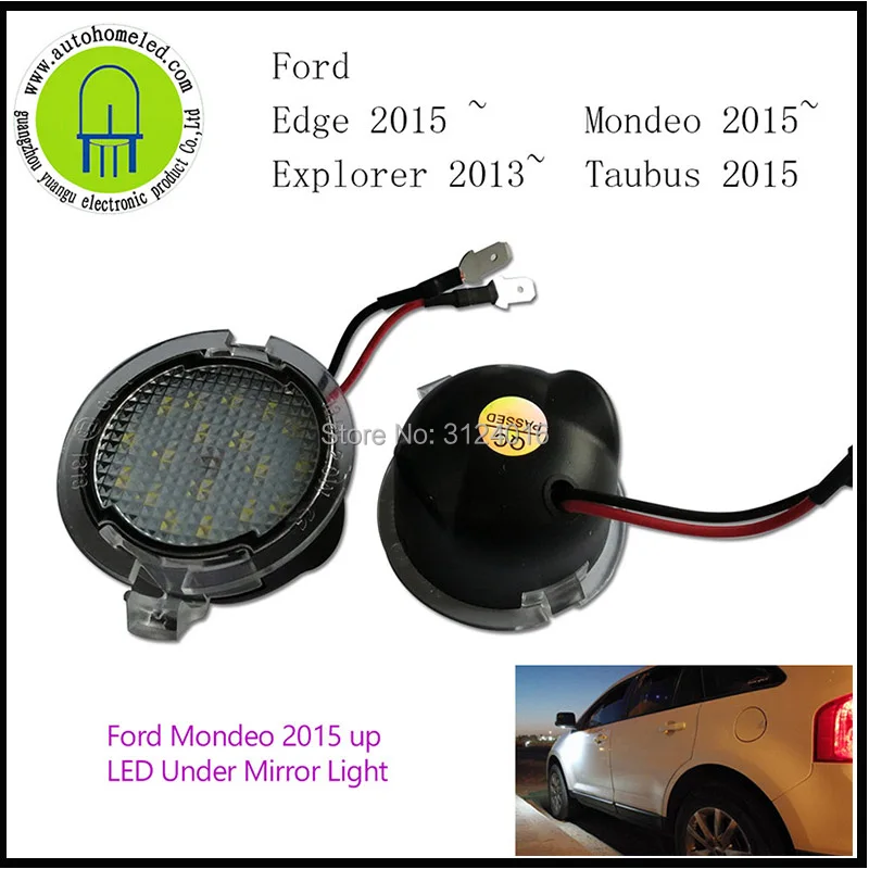 LED Under Mirror Side View Welcome Door Projector Logo Puddle Lights For Ford Edge Explorer Expedition Mondeo Taurus F150