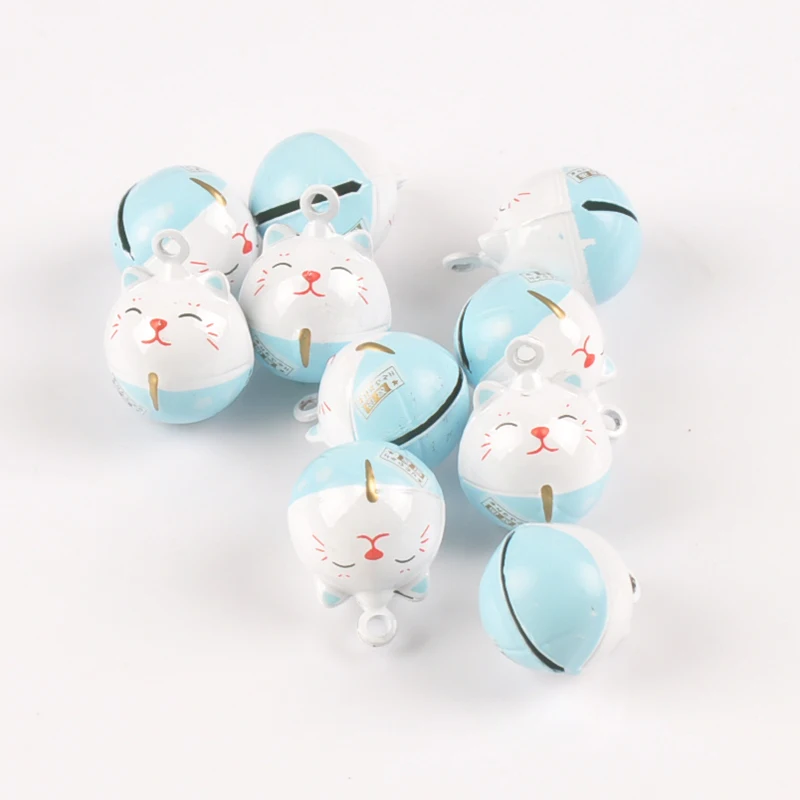 5pcs Cat Charms Cartoon Jingle Bells Christmas Decoration Gift Wholesale for Wind bell making 23x17mm YKL0699x