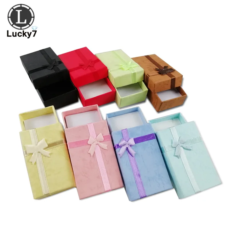 Wholesale Assorted Colors Jewelry Sets Display Box Necklace Earrings Ring Box 5*8*2.5cm Packaging Gift Box mixed 24pcs/lot