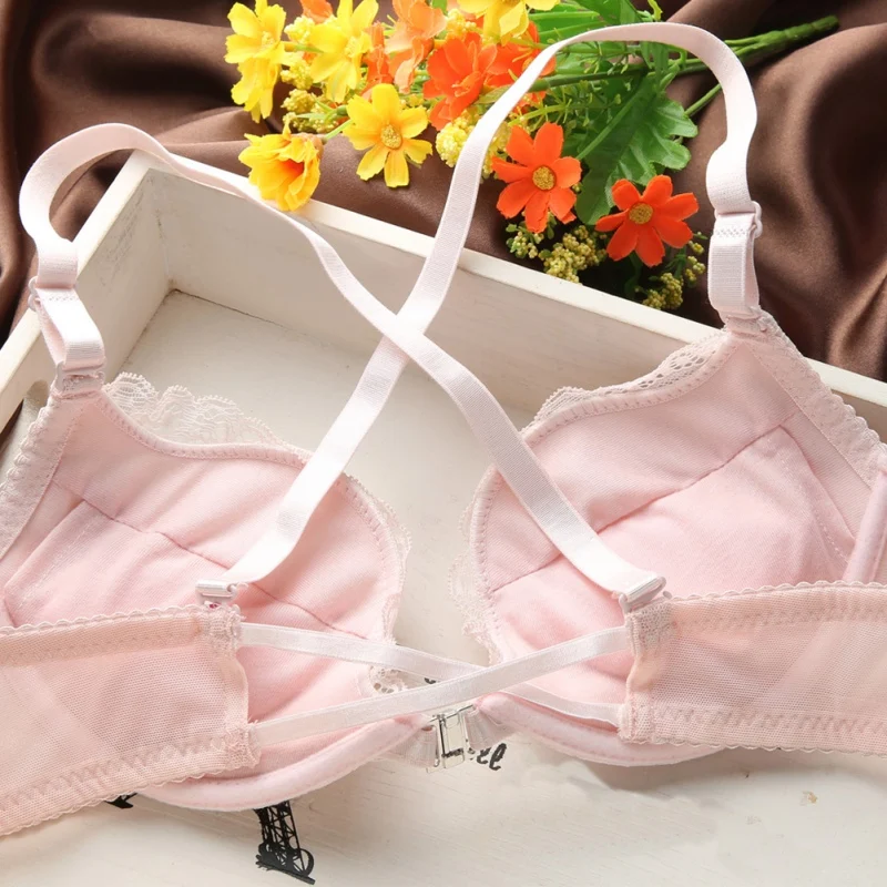 Woman Lingerie Sexy Front Buckle Bras Front Closure U Shape Push Up Bra and Panty Set Y2