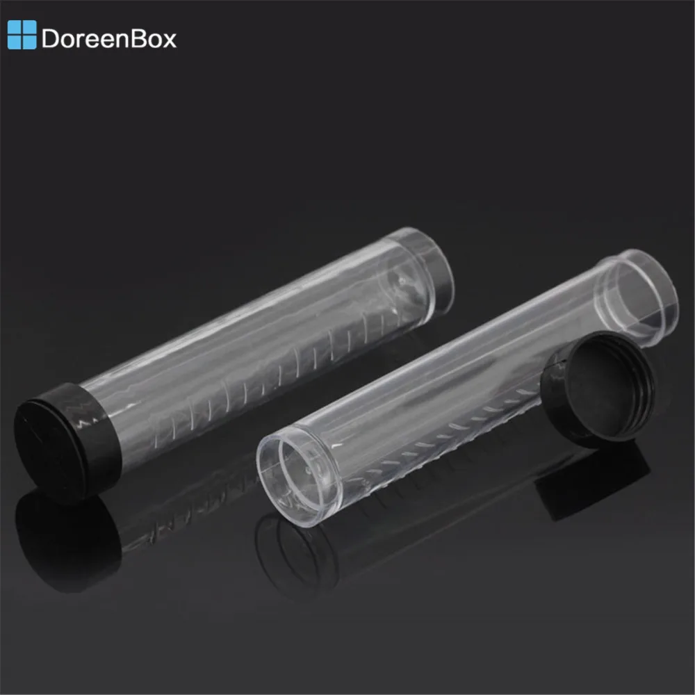 5 PCs Doreen Box Plastic Empty Beads/Rhinestone Box Storage Container Column Transparent For Holding Jewelry Findings 10.6x2.4cm