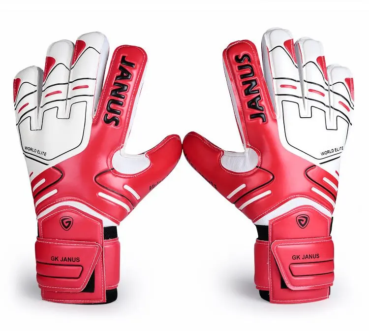 Janus NEW Goalkeeper Goalie Keeper GK Gloves Finger Protect Saving Size 7 8 9 10 RED Free Shipping