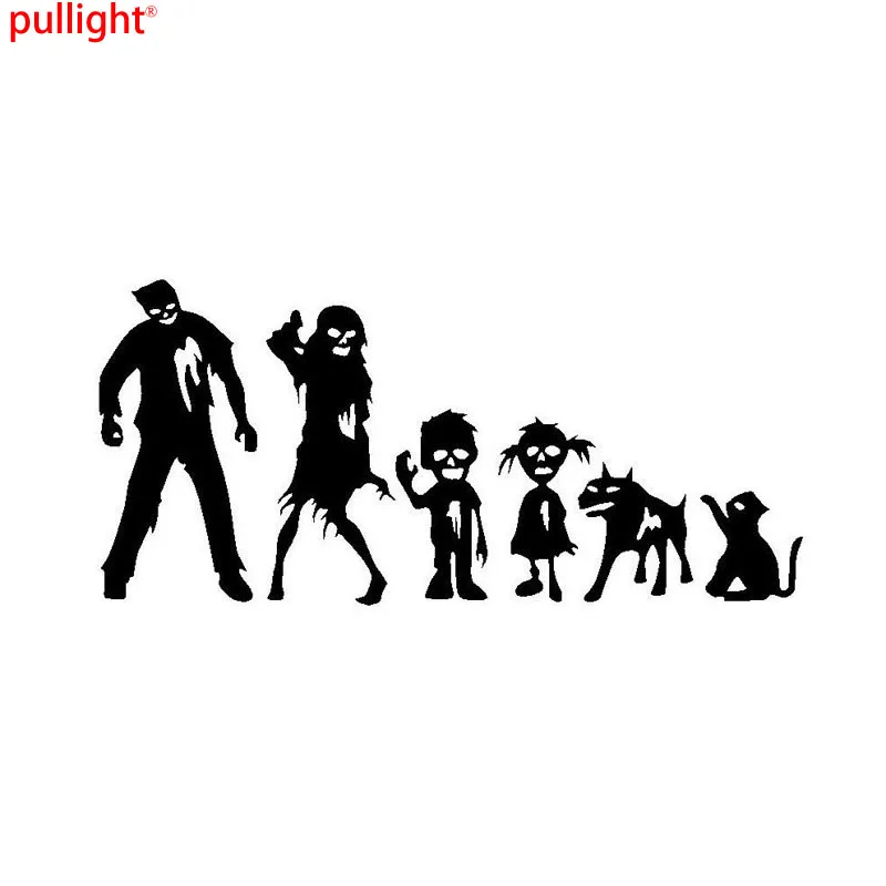 

19*8.8CM Funny Zombie Family Car Sticker Personalized Motorcycle Vinyl Decals
