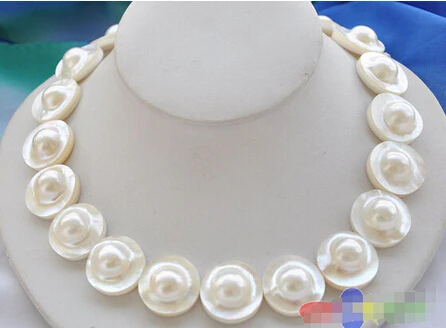 

ladies Gift Women's < PERFECT AAA++ 18" 22mm WHITE ROUND SOUTH SEA MABE PEARL NECKLACE lady's $ Jewelry Luxury Girls Wedding