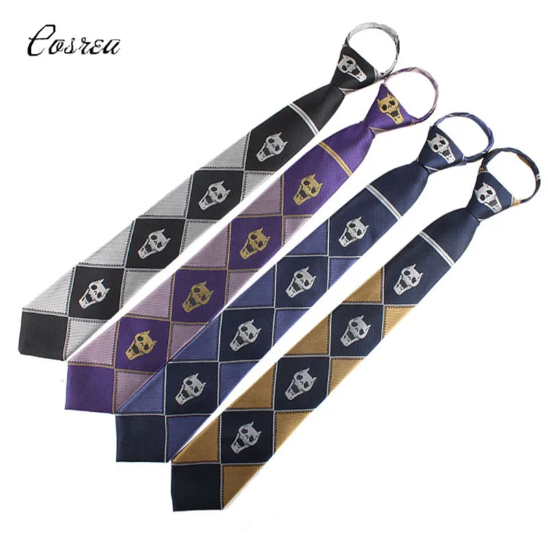 

Japanese Anime Jojo Bizzare Adventure Skull Jojo Tie Cosplay Costumes Heavens Door Kira Yoshikage Tie Cosplay KILLER QUEEN Tie