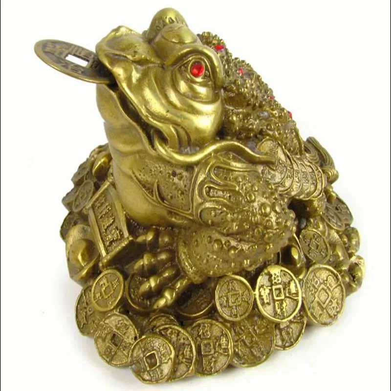 Pure Copper Lucky Gold Toad, Home Decoration, Business Gift, Booming, wealth of Water Products