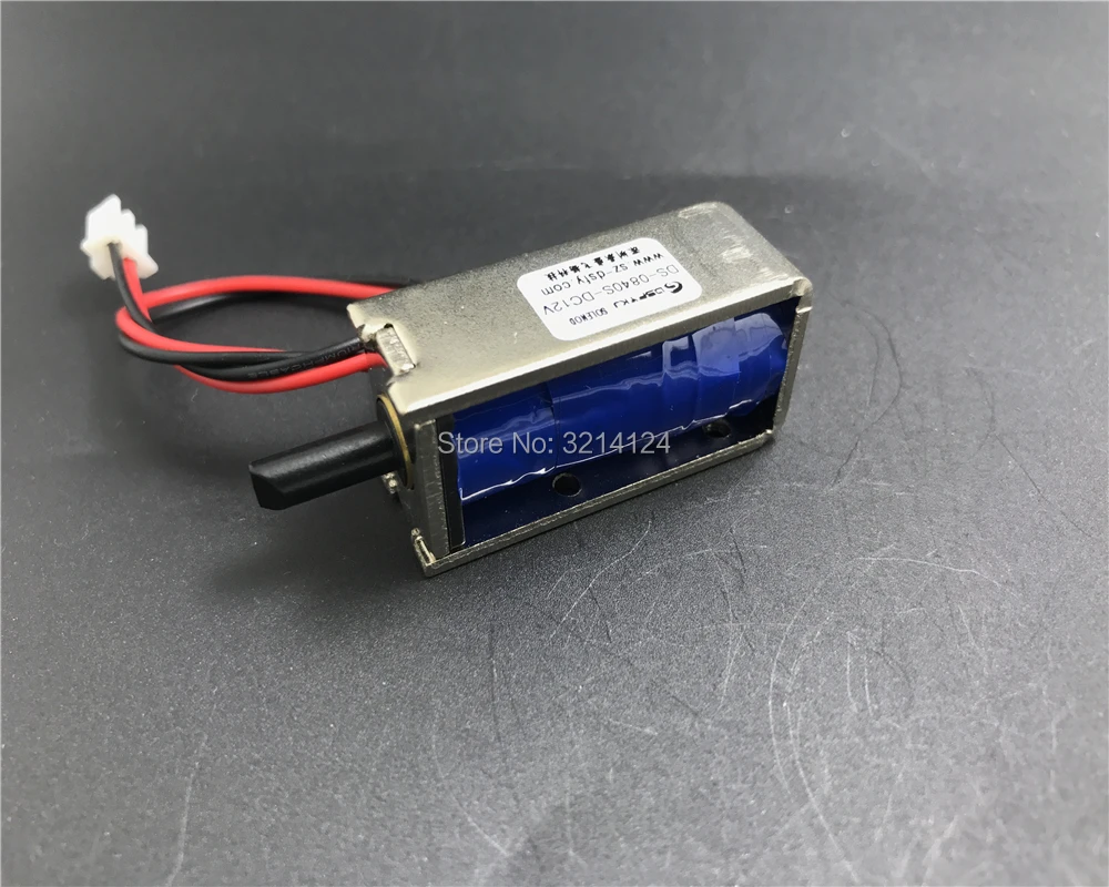 DS-0840 Push electromagnet DC12V  0 mm 300gf  Special lock stroke for storage cabinet without shake Electromagnet solenoid