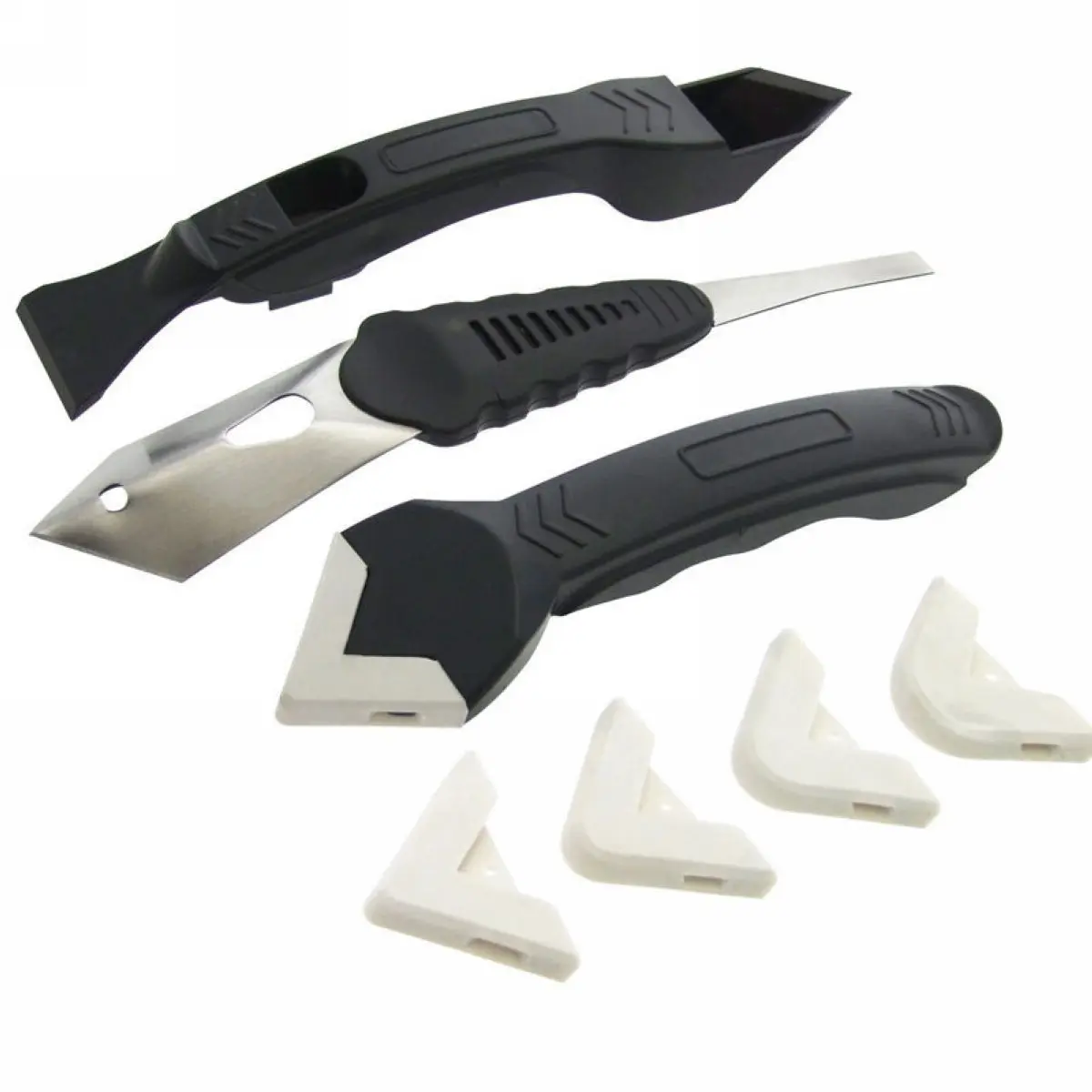 3pcs New Black Scraper Caulking Grouting Sealant Finishing Cleaning Tool Kit Set