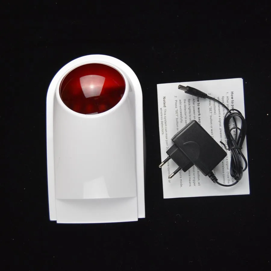 NEW Wireless Strobe Siren White Wireless Flash Red Light Siren 433MHz For Home Burglar Security GSM Alarm System