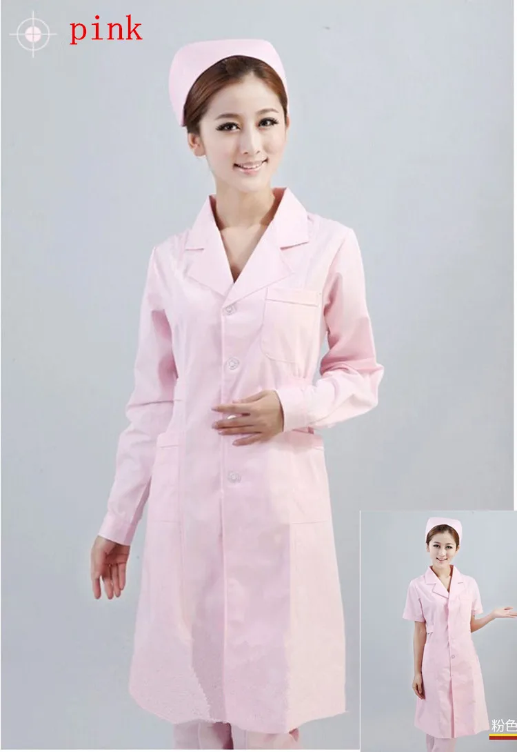 women Medical Coat Clothing Physician Services Uniform Nurse Clothing Long-sleeve Polyester Protect lab coats Cloth 3 color