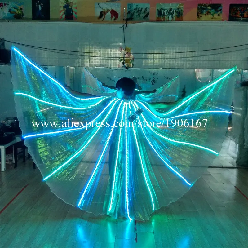 2 Pcs/lot hot sale colorful remote control LED cloak costumes for stage ballroom dancing