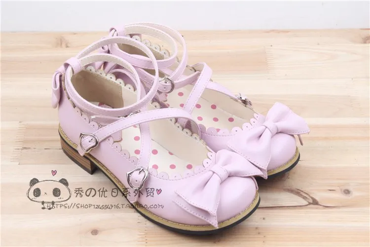 Spring New Lolita Japanese Princess Shoes Sweet Bowknot Flat with Women\'s Shoes Cosplay Shoes Women Summer 2019 Anime Lolita