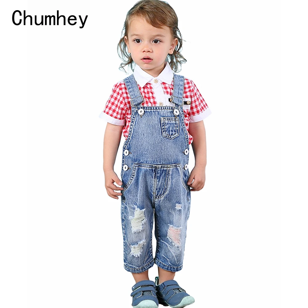 Chumhey 1-4T Kids Overalls Spring Autumn Boys Girls Bib Suspender Jeans Soft Cotton Denim Trousers Children Clothing Clothes