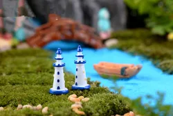 10pcs/lot Decor Lighthouse Figurines Metal Craft Lighthouse Beacon Home Decoration Maritime Navigation Night Light House KS 037