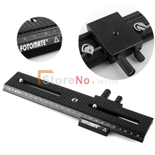 Fotomate LP-02 high quality 200mm Range 2-Way Macro Focusing Rail Slider Plate 1/4 Screw for DSLR Camera