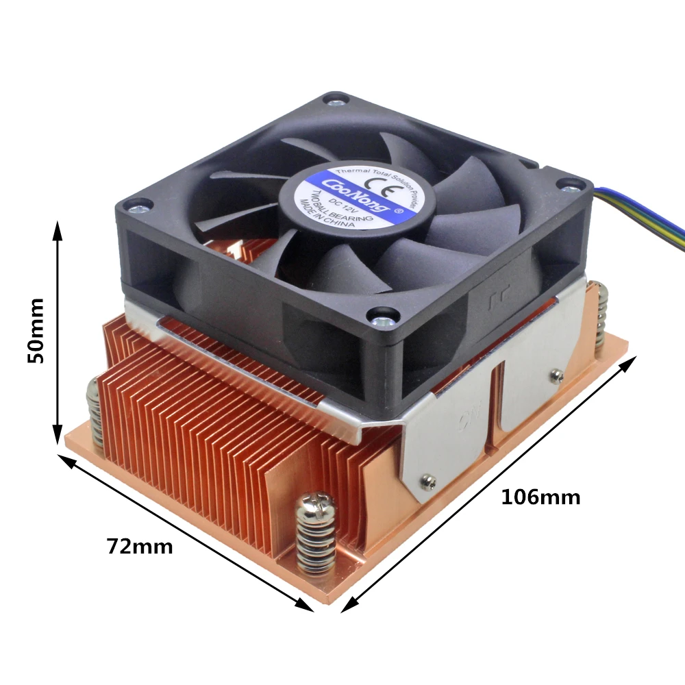 2U server computer CPU cooler Copper heatsink 7020 cooling fan for Intel LGA 2011 Rectangle Active cooling