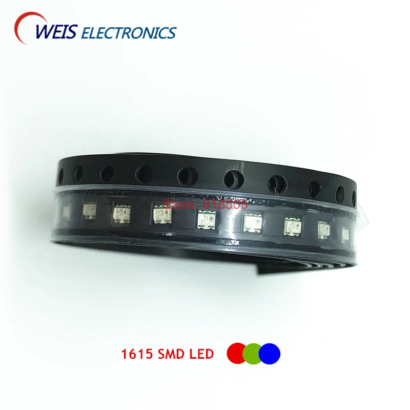 

100PCS 1615 RGB Red+Green+Blue Full Color SMD LEDs Common Cathode / Common Anode 0603 1.8-2.0v 20mA