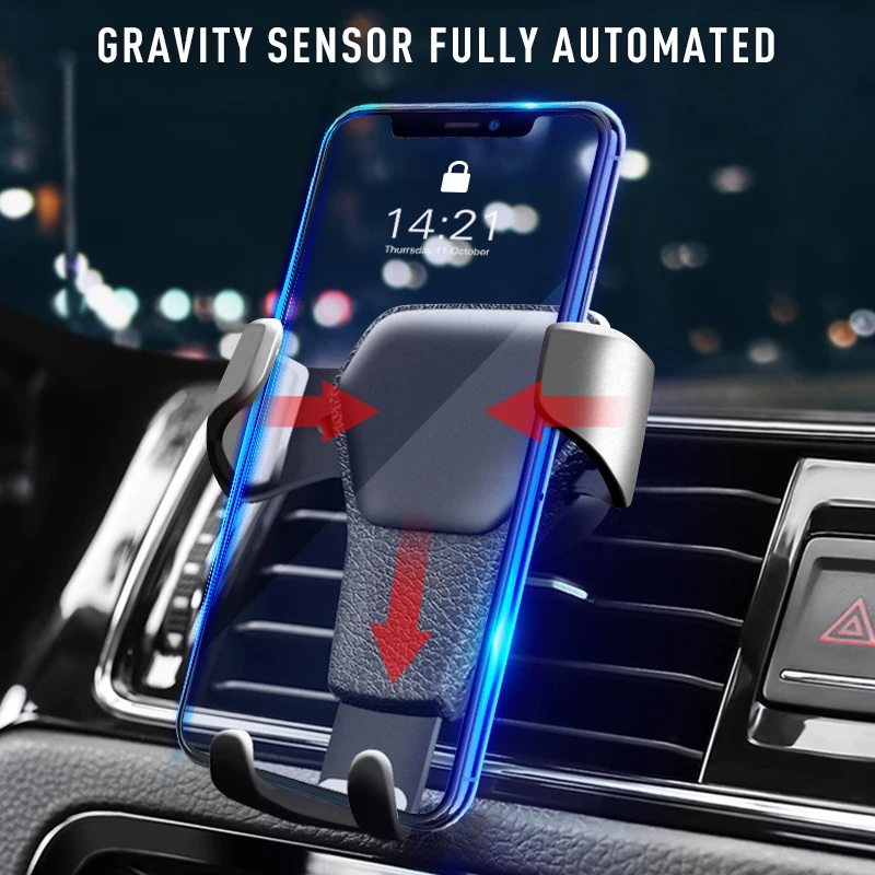 

Universal Car Phone Holder Automatic Gravity Air Vent Mount Stand New Bracket Ergonomic Design for iPhone for Samsung Huawei