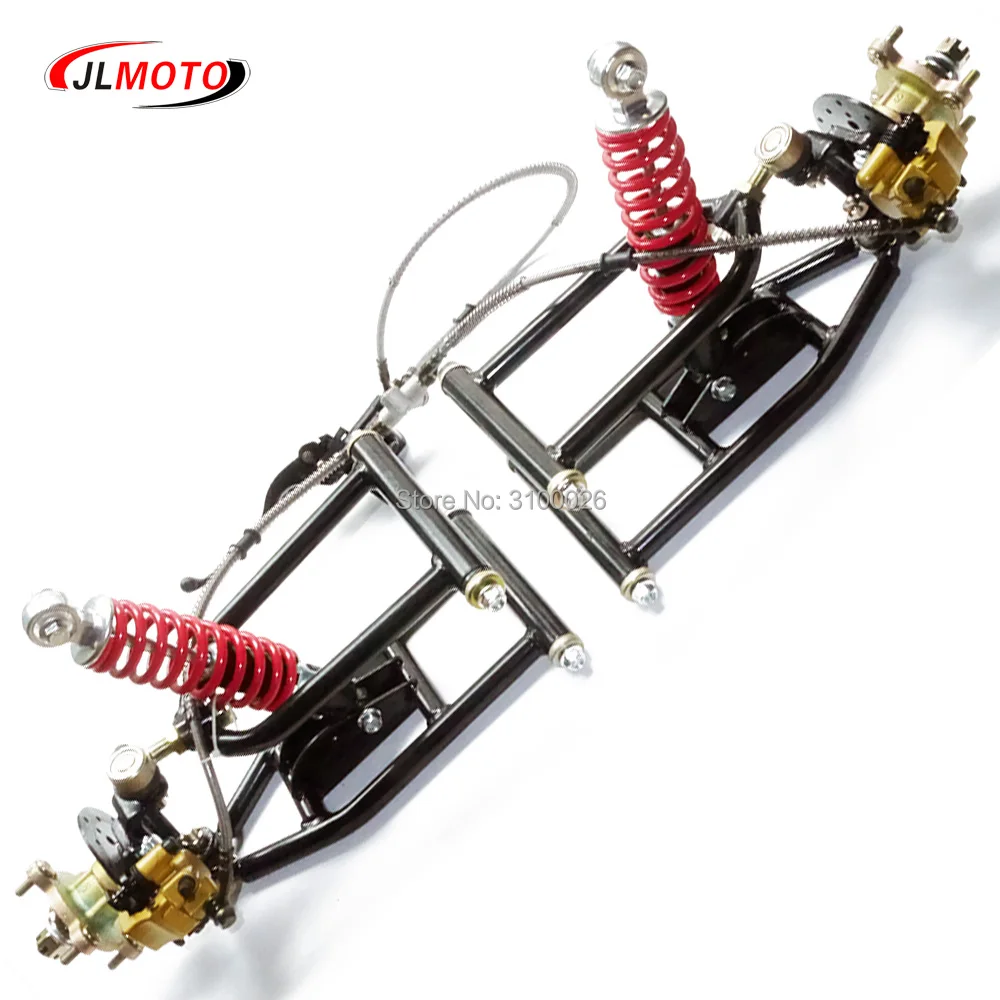 1Set 340mm Suspension 250mm Shock Swing Arm Steering Knuckle Spindle with 110mm Disc Brake 4 STUD Wheel Hub Fit For Buggy ATV