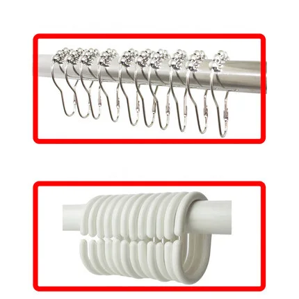 Curtain Rod Free Punching Shower Curtain+Curved Corner Telescopi Curved Bathroom Hanging Curtain Thick Waterproof image 3