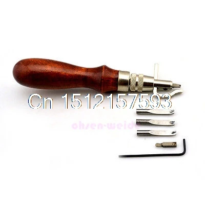 

5 in1 Pro Leathercraft Adjustable Stitching Groover Crease Leather Tool set