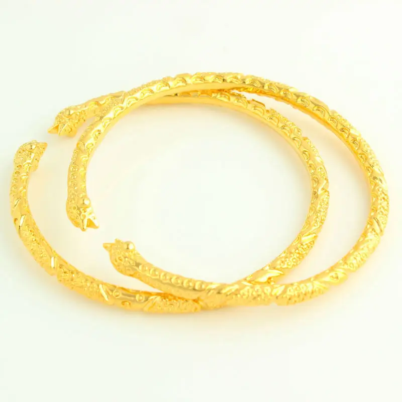 Adixyn 2pcs/lot Dragon Bracelet For Women Mn  Gold Color Bangle jewelry Ethiopian/USA/African Animal bracelet bangles Items