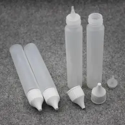 10Pcs Tattoo Accessories Unicorn Long Slim Dropper Henna Tattoo Plastic Bottle WIth Nozzle Applicator Drawing Ecig Bottle 30ML