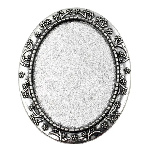 Fit 30x40mm Vintage Oval Blank Setting Bezel Blank Base Cabochon Brooch with Base For DIY Brooch Making 3pcs/lot K04632