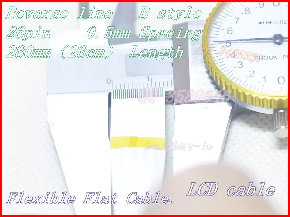 0.5 mét Spacing + 280 mét Chiều Dài + 26Pin B/Xếp dòng dây Mềm FFC Linh Hoạt Cáp Phẳng. 26 P * 0.5B * 280 MÉT