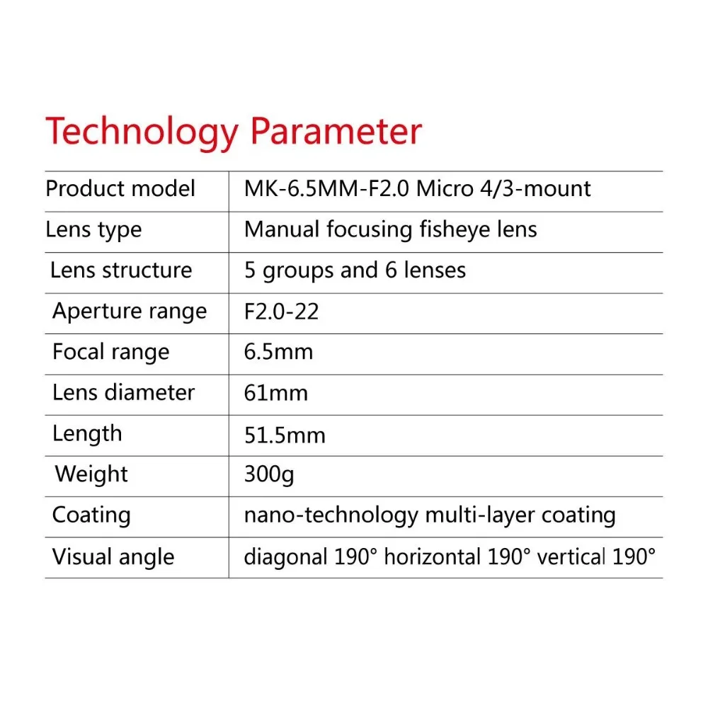 Meike 6.5mm F/2.0 APS-C Manual Focusing Fisheye Lens for Sony E/Canon EF-M/Panasonic Olympus M43/Fujifilm X-Mount Cameras