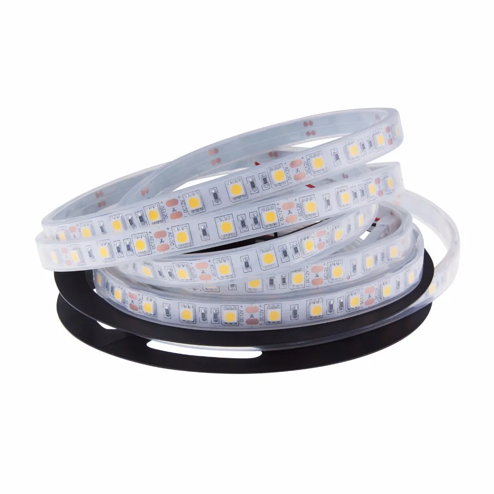 

1m/2m/3m/4m/5m IP67 / IP68 Waterproof LED Strip 5050 DC12V 60 LED/M High Quality Silicon Tube Outdoors / Under Water LED Strip