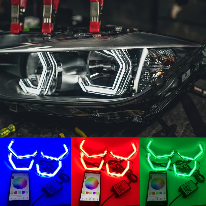 

WIFI RGB Multi-Color M4 Iconic Style LED Crystal Angel Eye light Kits for BMW 4 series F32 435i 428i 420d 420i 440i 430i 2013-18