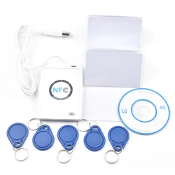 USB ACR122U NFC RFID Smart Card Reader Writer + 5 pcs UID Cards +5pcs UID Tags+ SDK + M-ifare Copy Clone Software