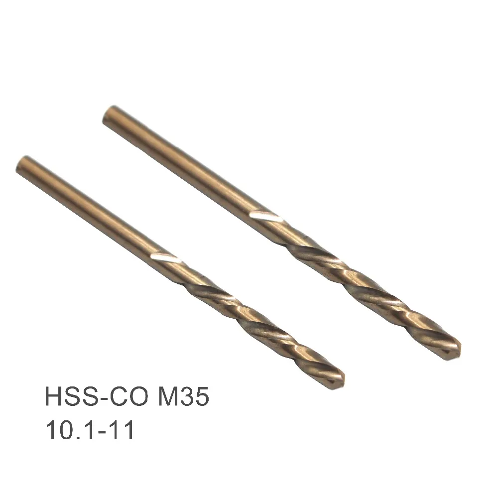 1PC Twist Drill Bit10.1 10.2 10.3 10.4 10.5 10.6 10.7 10.8 10.9 11 mm HSS-CO M35 Cobalt Steel Straight Shank For Stainless Steel