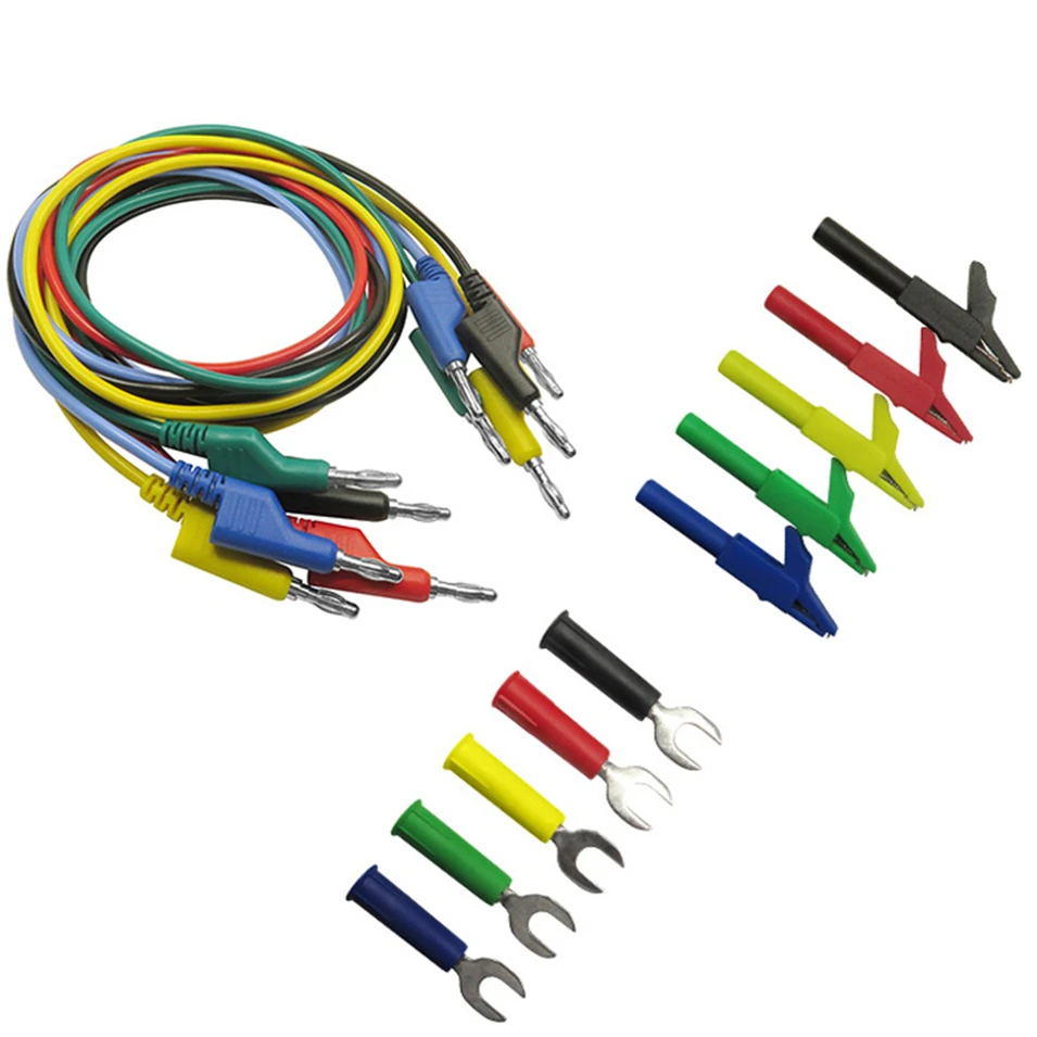 New Cleqee P1036A 4mm Banana to Banana Plug Test Lead Kit for Multimeter Cable Match Alligator Clip&U Type Test Probe