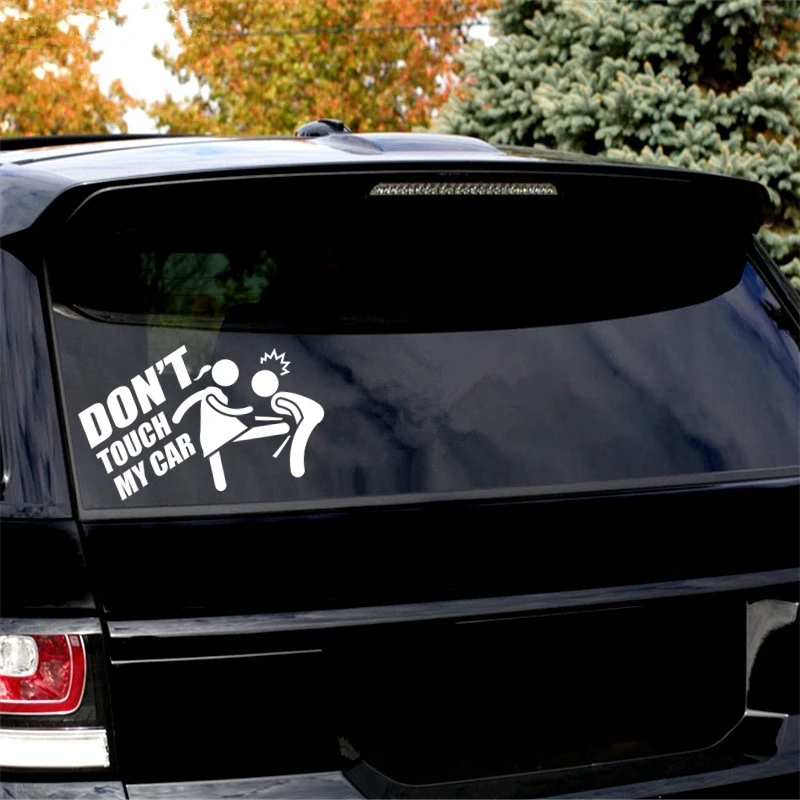 Tri Mishki HZX835# don't touch my car funny car sticker Vinyl Decals Motorcycle Accessories Stickers