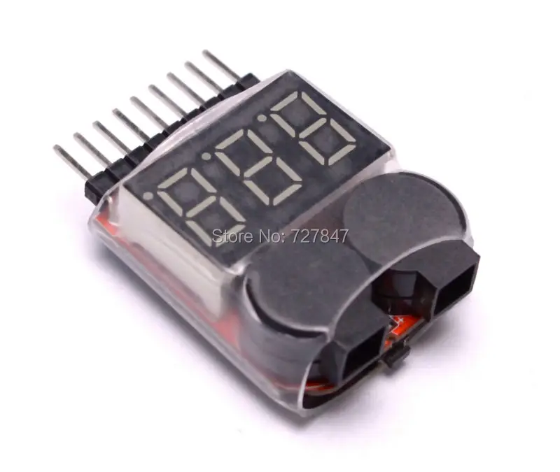 3.7-30V 1-8S Lipo/Li-ion/Fe Battery Voltage 2IN1 Tester Low Voltage Buzzer Alarm