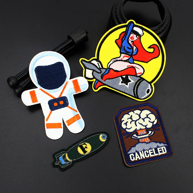 UFO Space Rocket Spaceship Patches Badges Astral Embroidered Clothes Patches Iron on Stickers Cloth Decoration Label