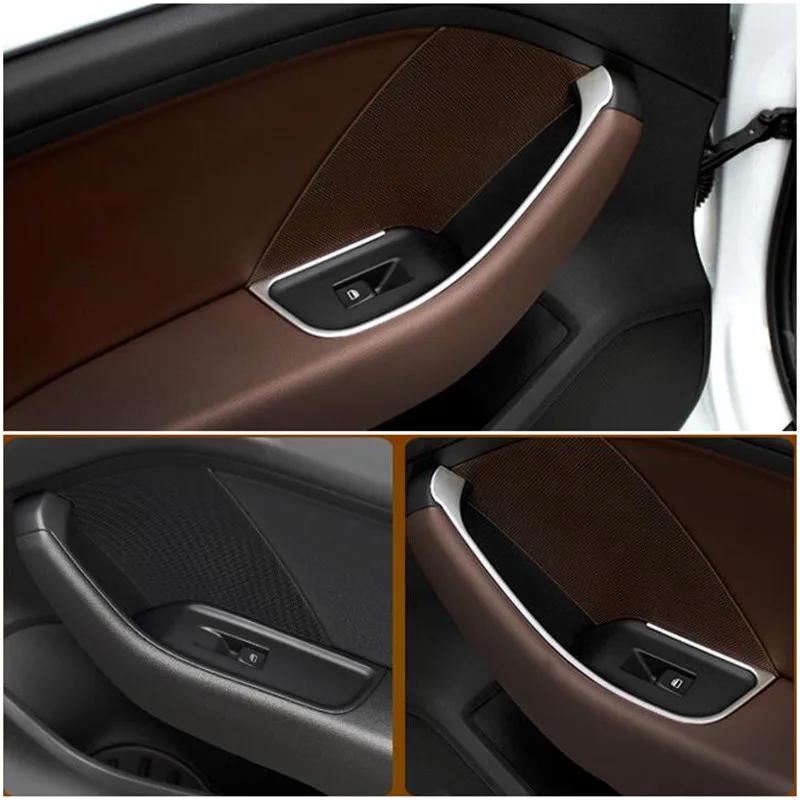 Stainless Steel Window Glass Lifting Buttons Frame Cover Trim 4pcs For Audi A3 8V 2013-2018 Car Door Armrest Panel Decoration