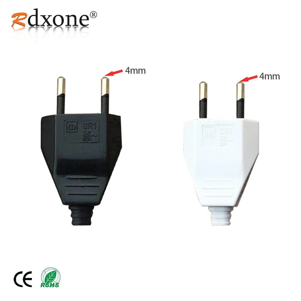 4.0mm EU Male Female Butt VDE Power Cord Plug Power socket Europ EU plug Light-fixture 2 core Connection Plug