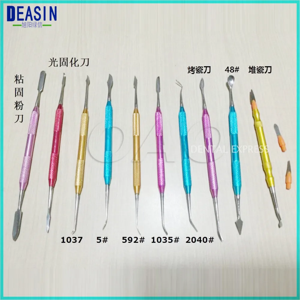 10Pcs /set Factory outlet Dental Lab Denture Ceramic Porcelain Knife Blade Spatula Double Head New