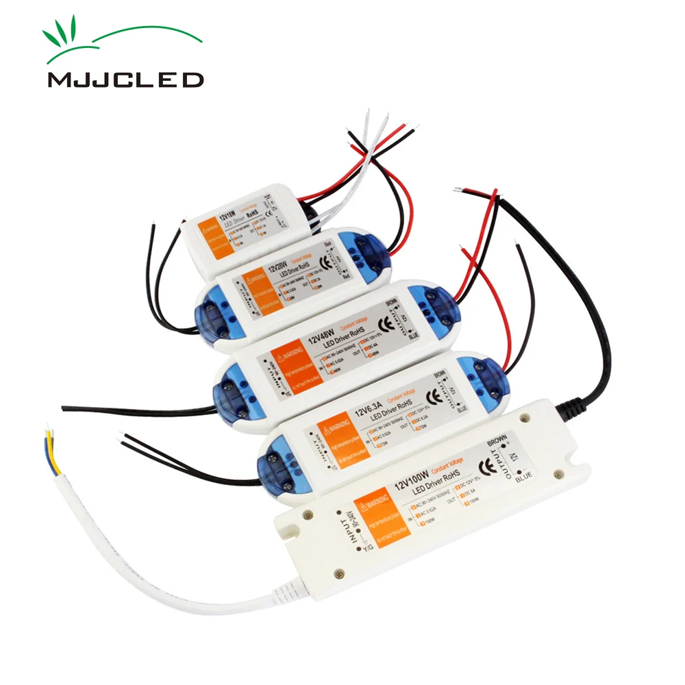 Pilote d\'alimentation LED 12 V 18W 100W 28W 48W 72W, adaptateur 12 V AC 110V 220V à 12 V DC, éclairage pour bande CCTV