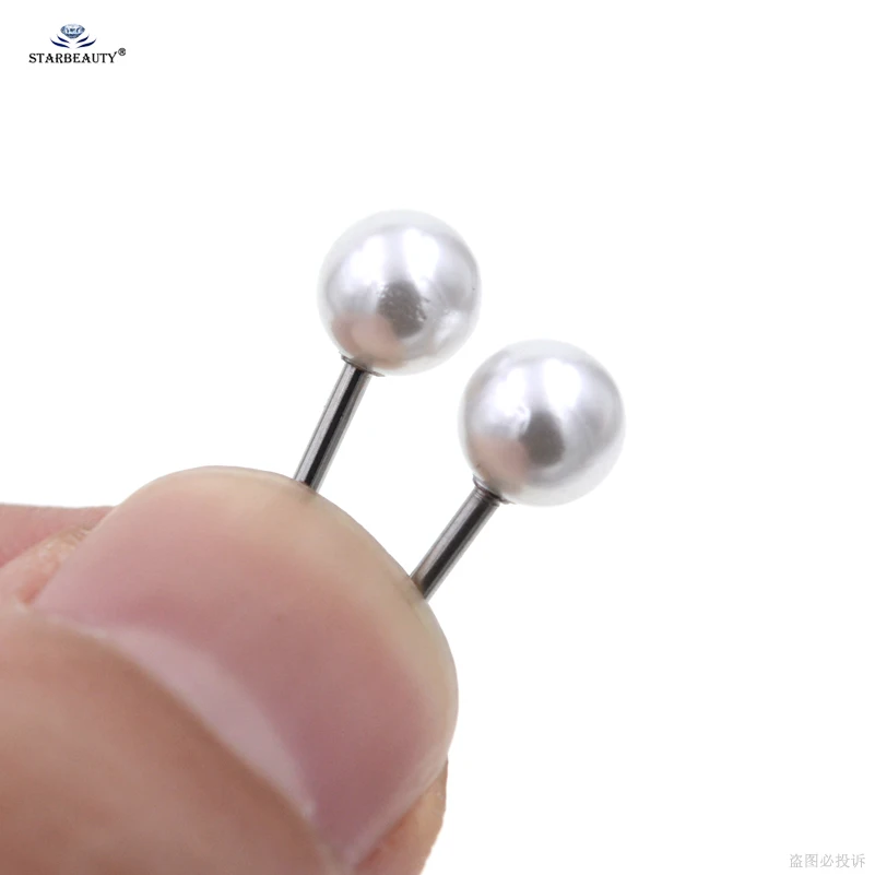 Perfect Round Pearl 2pcs 1.0x6mm 18G Tragus Piercing Oreja Cartilage Earrings Nose Ring Stud Ear Piercing Pearl Helix Piercing