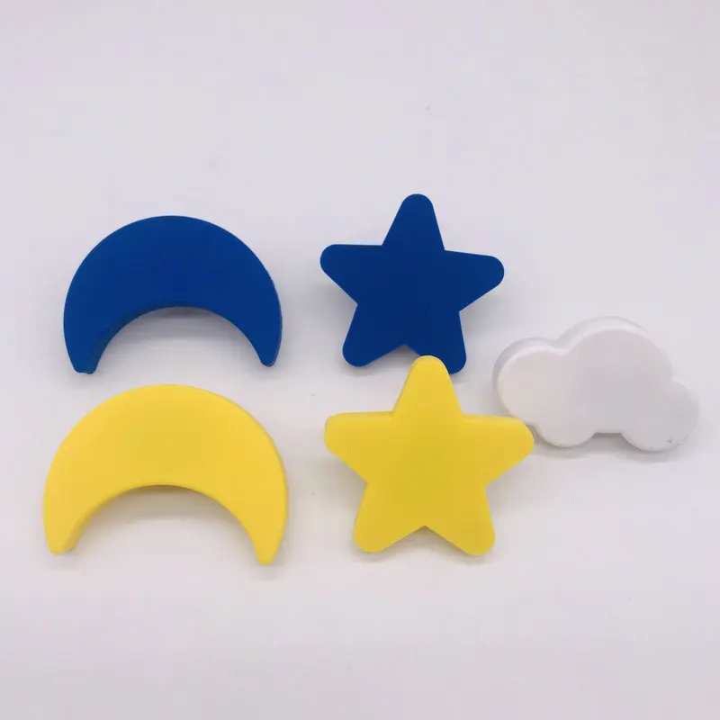 1x Children Room Knobs and Handles Cute Blue Yellow Moon Star Kids Child Kitchen Cabinet Cartoon Furniture Handle Drawer Pulls