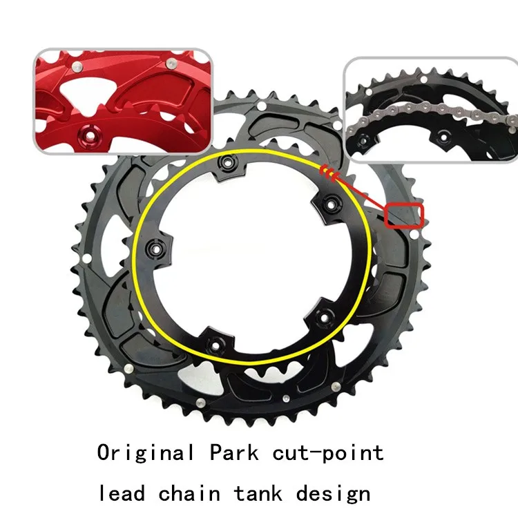 Bicylcle Crank 110BCD 50/35T 700C Road Bike 7075-T6 Alloy Oval Chainwheel Kit Ultralight Ellipse Climbing Power Chain Plate Set