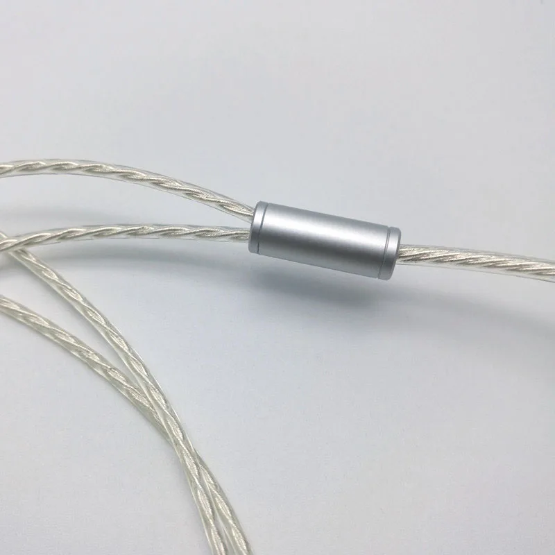 1.2m DIY mmcx cable  Replacement Cable 3.5mm Silver plated 5N Copper Upgraded Wire 4 strand  wire cable For Repair HIFI earphone