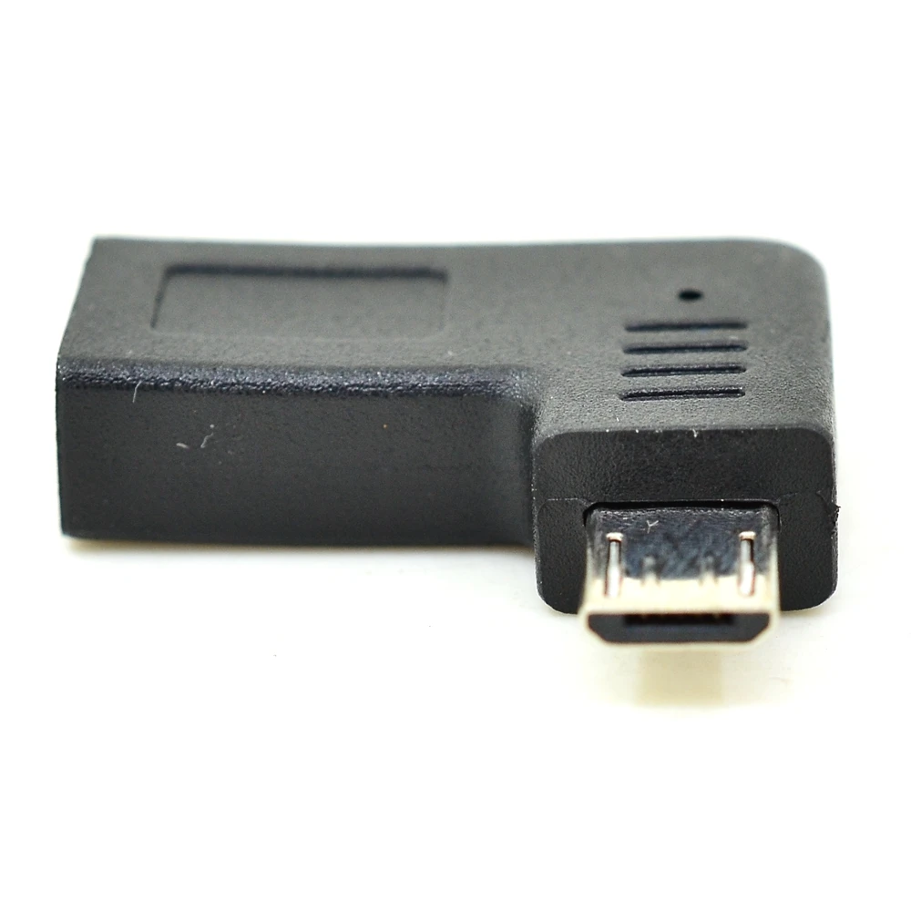 90 Degree Right & Left Angled Micro USB Male to Type-C USB 3.1 Female Elbow Adapter Converter for Phone/Tablet
