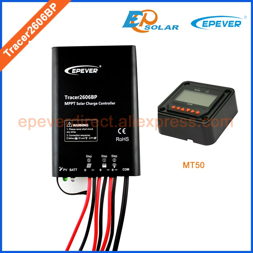 Solar controller waterproof IP67 degree MPPT EPSolar product brand high quality with MT50 remote meter Tracer2606BP 10A