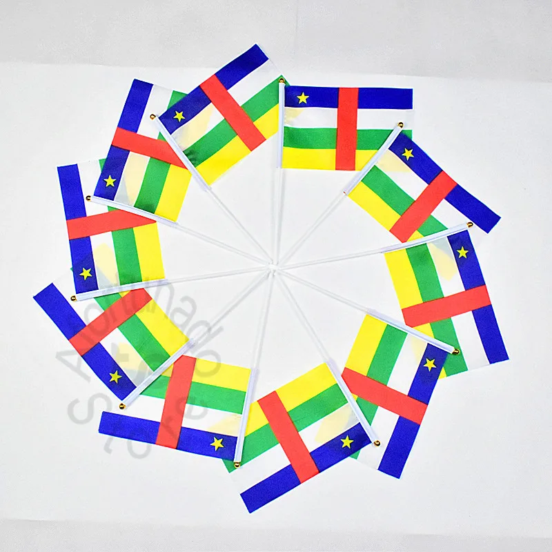 Central Africa 14*21cm 10pieces flag Banner meet Parade party Hand waving National Flag central african republic
